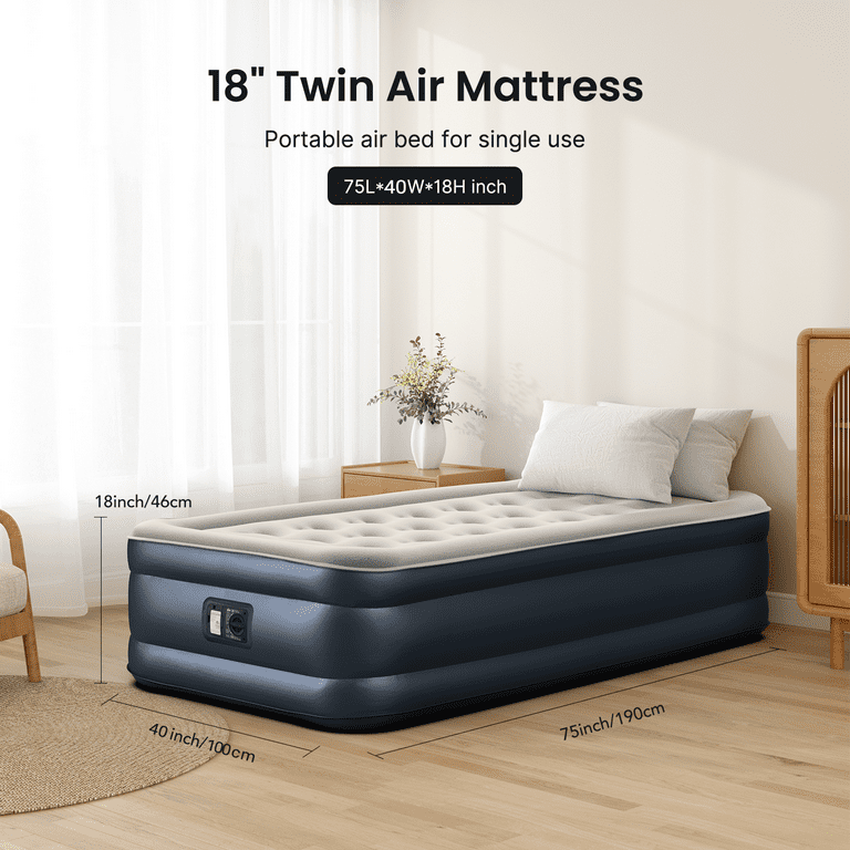 iDOO Air Mattress, Inflatable Airbed with Built-in Pump for Guest