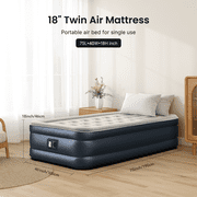 iDOO Air Mattress, Inflatable Airbed with Built-in Pump for Guest Home Camping Travel, 560lb Max, (Twin Size 18)