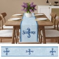 thumbnail image 4 of Blue Seahorse Marine Creature Table Runner 13x70in Non-Slip Cotton Linen Table Runners, Underwater Bubbles Dresser Scarves TableRunner for Dinner Kitchen Dining Wedding Party, 4 of 9
