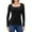 Black, variant on MISS COCOLI Long Sleeve Thermal Tops For Women Square Neck Fleece Lined Base Layer Basic Shirt Ribbed Undershirts