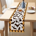 thumbnail image 4 of 4 pcsHalloween Table Runner Happy Or Treat Table Runner 72 Inch Long Orange Pumpkin Spooky Halloween Party Table Decor, 4 of 4