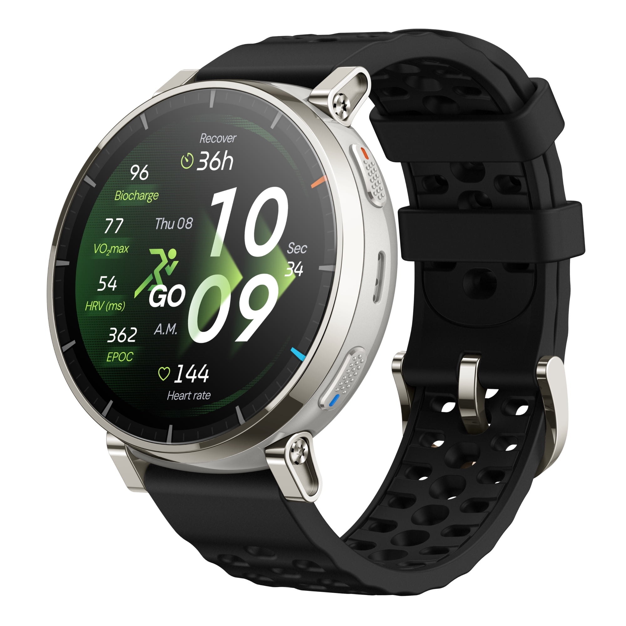 Amazfit Active 3 Premium GPS Running Smart Watch, 1.32" AMOLED Sapphire Display, 12-Day Battery, Offline Maps, 170+ Workout Modes, Heart Rate & Fitness Tracker for Android & iPhone - Apex Silver