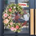 thumbnail image 1 of TIMIFIS Produits Décoratifs Couronne de Roue Arroseur Couronne de Simulation de Printemps Arrangement de Scène Rustique Extérieur Couronnes pour Porte d'Entrée, 1 of 4