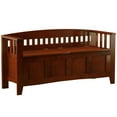 thumbnail image 6 of Linon Split Seat Storage Bench, Walnut, 17 inch Seat Height, 6 of 14