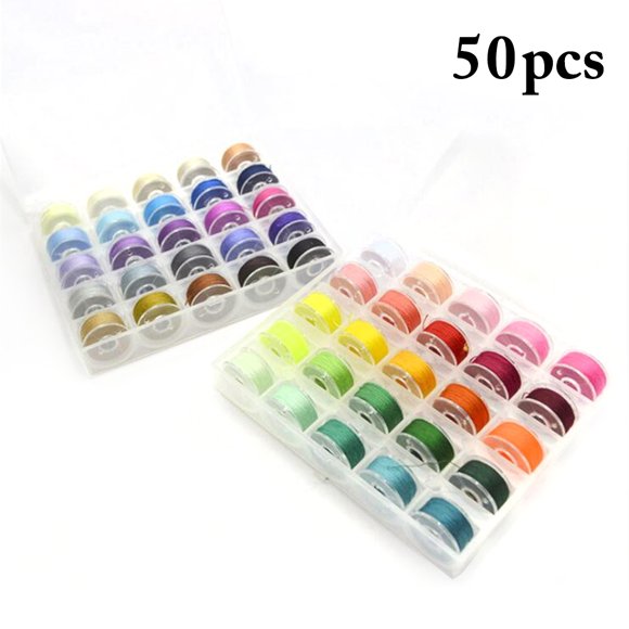 Sewing Threads Mixed Colors Sewing Supplies Sewing Thread Spools with Sewing Machine Bobbins and Case for Home Travel