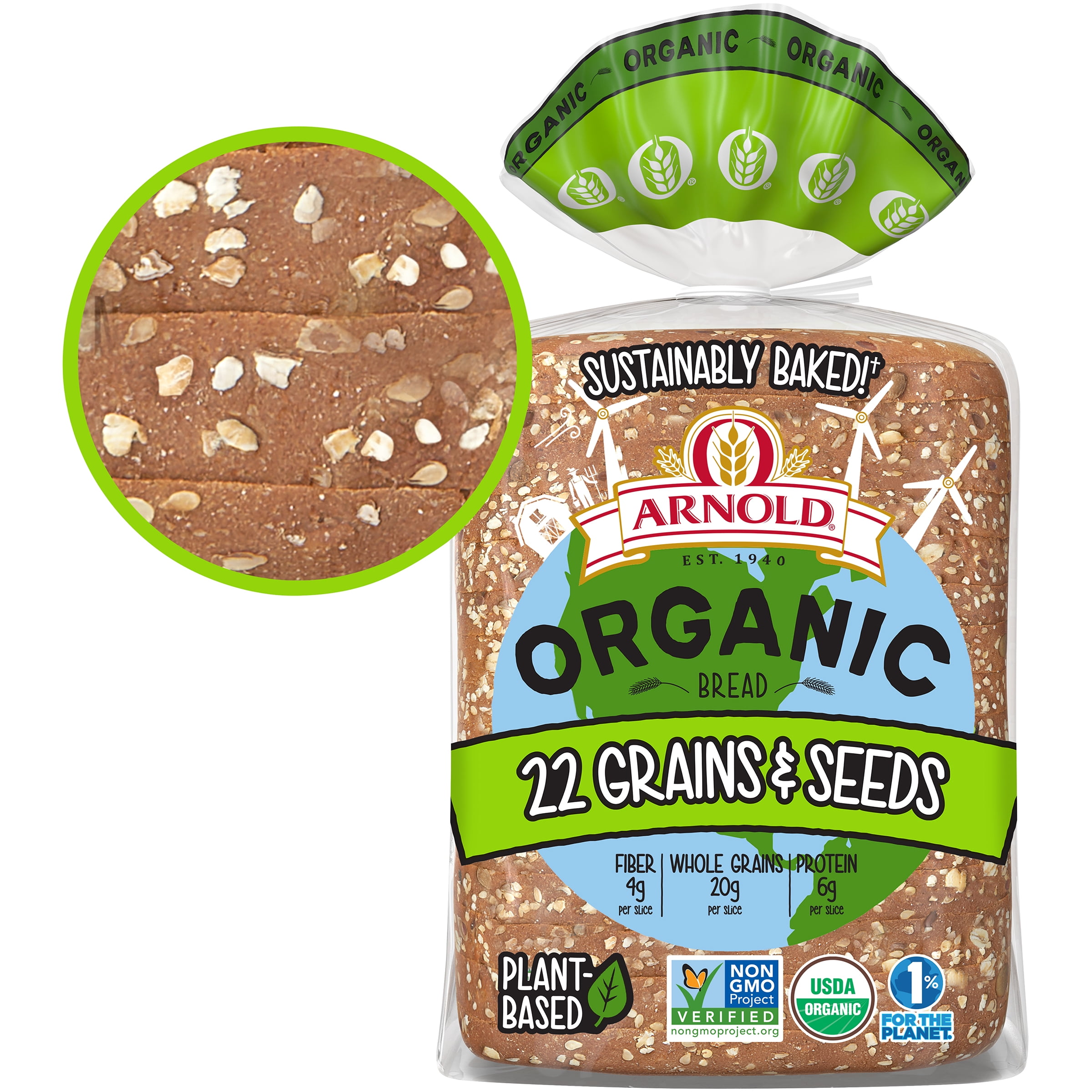 Arnold Organic 22 Grains & Seeds Bread, 27 oz