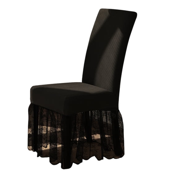 Universal Fit Milk Silk Dining Chair Cover Removable Chair Cover with Skirt for Comfortable Seating