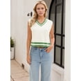 thumbnail image 2 of DARING DIVA Women's Cropped Sweater Vest Summer Tank Tops S Apricot Green, 2 of 7