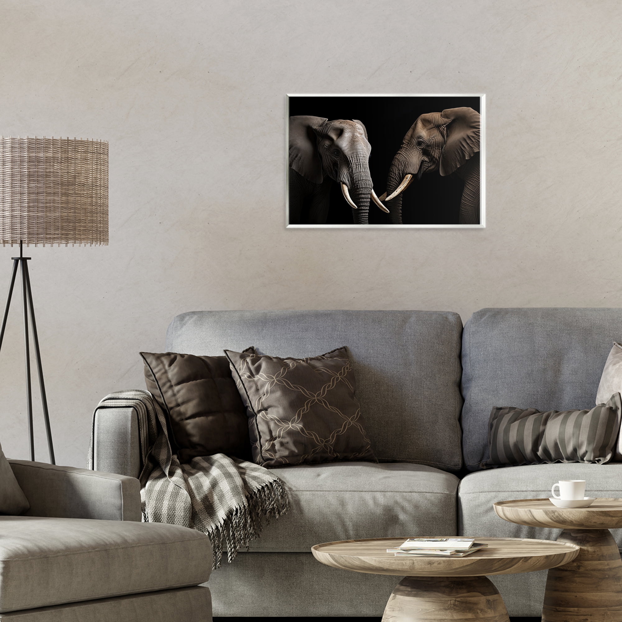 Pachyderm Elephant Pair Wall Plaque Art, design by Decent Exposures
