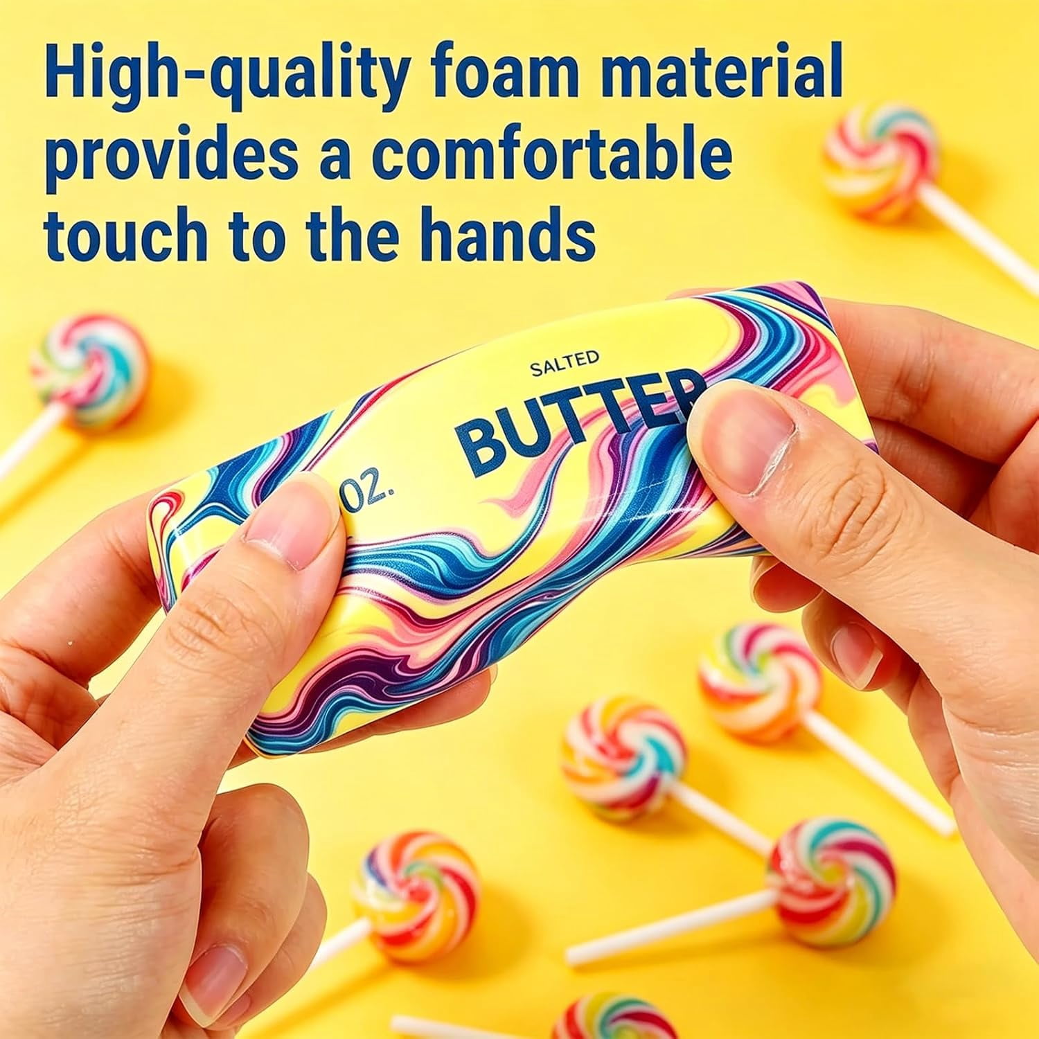 DJKDJL 2 Packs Slow Rising Butter Squishy, Dumpling Squishies Butter Squeeze Toys Pack Sensory Stress Relief Soft & Stretchy Fidget Toys for Party Favors Squishy Butter