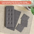 thumbnail image 6 of PRZL Foldable Tufted Linen Large Long Bench Storage Ottoman Foot Rest Stool Seat with 3 Drawer Cubes - 15" x 40" x 15", Charcoal Gray, 6 of 7