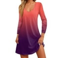 thumbnail image 2 of Topvent Women's Casual And Fashionable V-neck Printed Pocket 3/4 Sleeve Loose Fitting Dress, 2 of 6