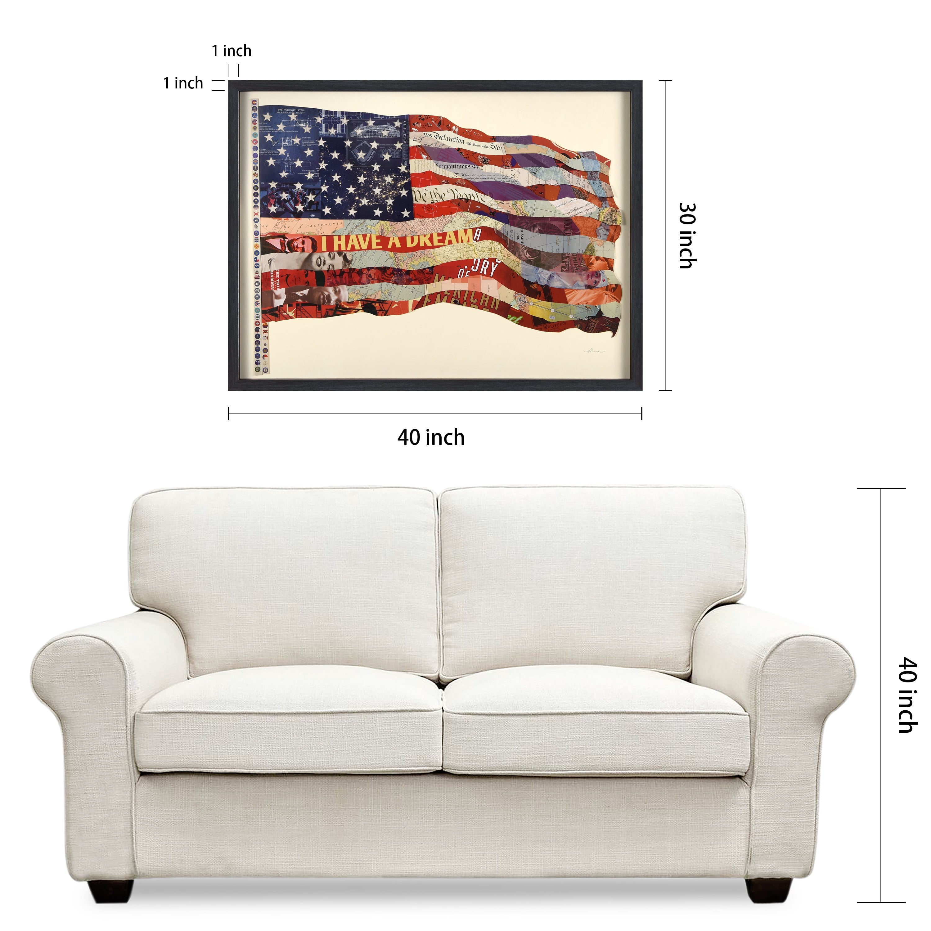 Direct Impact B Frameless Free Floating 40.00" x 30 in Framed Painting Art Prints, by Empire Art