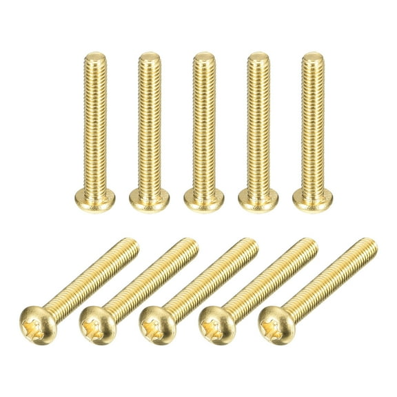 Brass Machine Screws, M3x20mm Phillips Pan Head Fastener Bolts for Furniture, Office Equipment, Electronics 12Pack