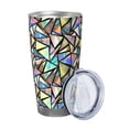 thumbnail image 2 of Cauagu Colored Glass Pattern 20oz Tumbler,Stainless Steel Vacuum Insulated Tumbler with Lid Insulated Coffee Mug Thermal Cup with Splash Proof Sliding Lid-Without Straw, 2 of 8