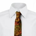 thumbnail image 2 of Paisley Necktie, Abstract Motif, Dress Tie, 3.7", Reseda Green Orange, by Ambesonne, 2 of 3