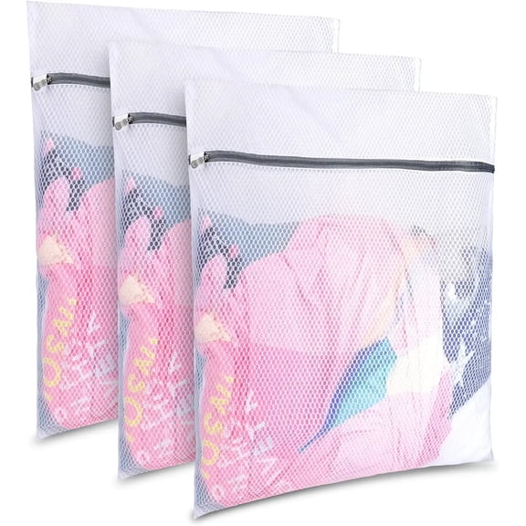Large Honeycomb Delicates Bags for Washing Machine, 19.7 x 23.6 Inches lingerie Bags for Laundry, Travel Storage Organize Bag for Cotton Clothes,Sheet, Shoes by Casewin