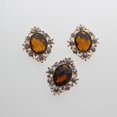 thumbnail image 2 of Flat Back Crystal Rhinestones Button Embellishment Cabochon Bead Yellow 30x25mm, 2 of 7