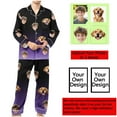 thumbnail image 2 of REORIAFEE Mens Pjs Sets 2 Piece Big and Tall Loungewear Long Sleeve Button Top Pant Gradient Soft Pajama Sleepwear Purple S-3XL, 2 of 7