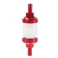 thumbnail image 1 of Metal Glass Inline Gas Oil Fuel Filter 8mm Thread Replacement for Motorcycle (Red), 1 of 5