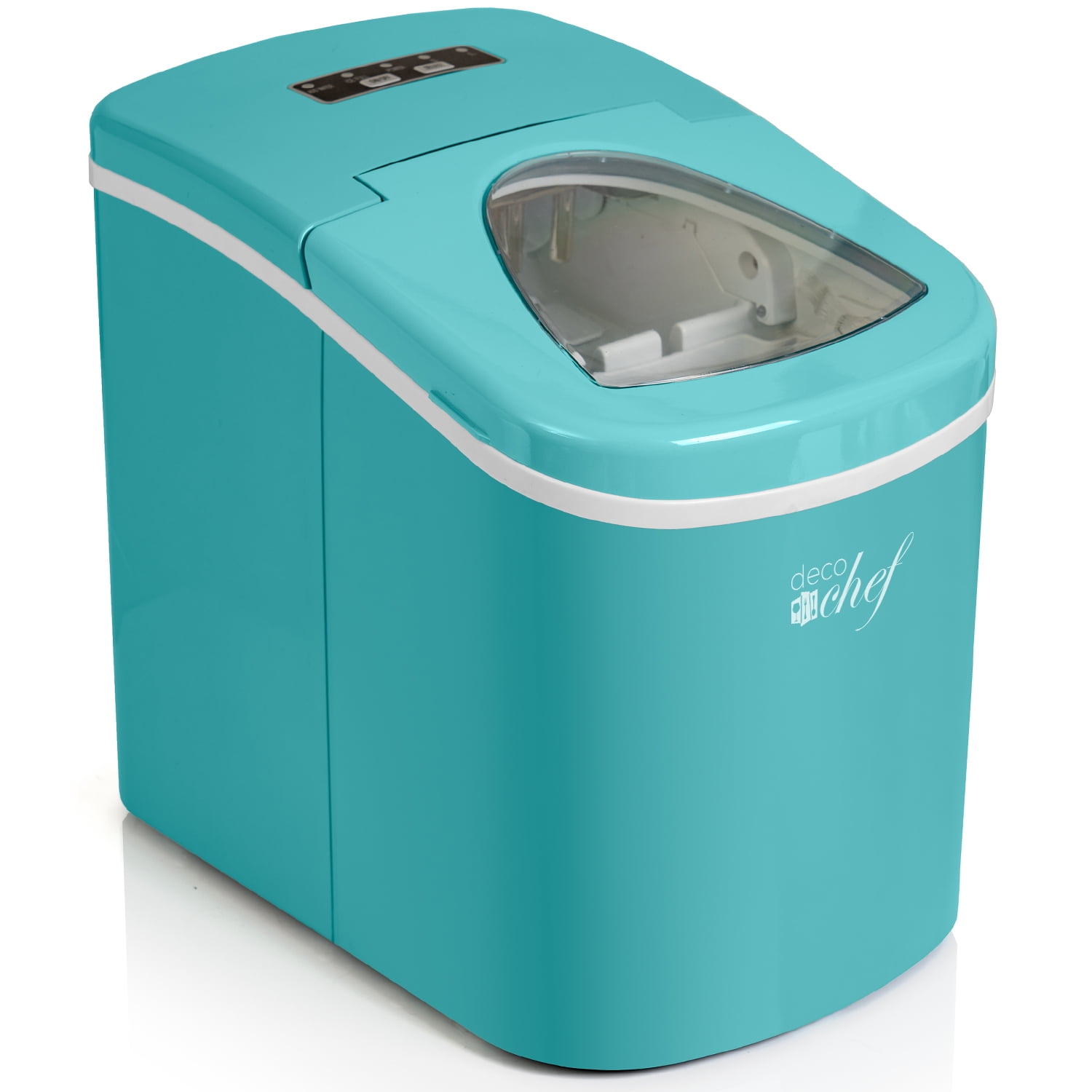 Deco Rapid Portable Automatic Electric Countertop Ice Maker - 6 Great Colors Compact Top Load 26 Lbs. Per Day Great For Party Hosting Never Run Out Of Ice Again, Self Cleaning (Turquoise)