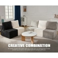 thumbnail image 5 of Single Sofa 1 Seat Couch with Deep Seat Memory Foam Cloud Sofa Chair with Pillows Large Sofa with L Shape for Living Room Bedroom (Strip Grey, Single), 5 of 8