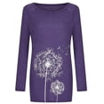 thumbnail image 3 of Top túnica de manga larga para mujer, blusa con estampado Floral de diente de león, camisetas casuales, camisetas, 3 of 4