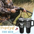 thumbnail image 2 of Hunting Tumbler with Handle and Straw Hunters Deer Cup Coffee Travel Mug Hunting Gifts for Dad Papa Husband Hunter Fathers Day-40 oz Id Rather Be Huntings, 2 of 6