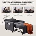 thumbnail image 4 of Chair Bed, Lofka Convertible Sleeper Chair with Adjustable Backrest, Small Couch for Bedroom, Dark Gray, 4 of 14