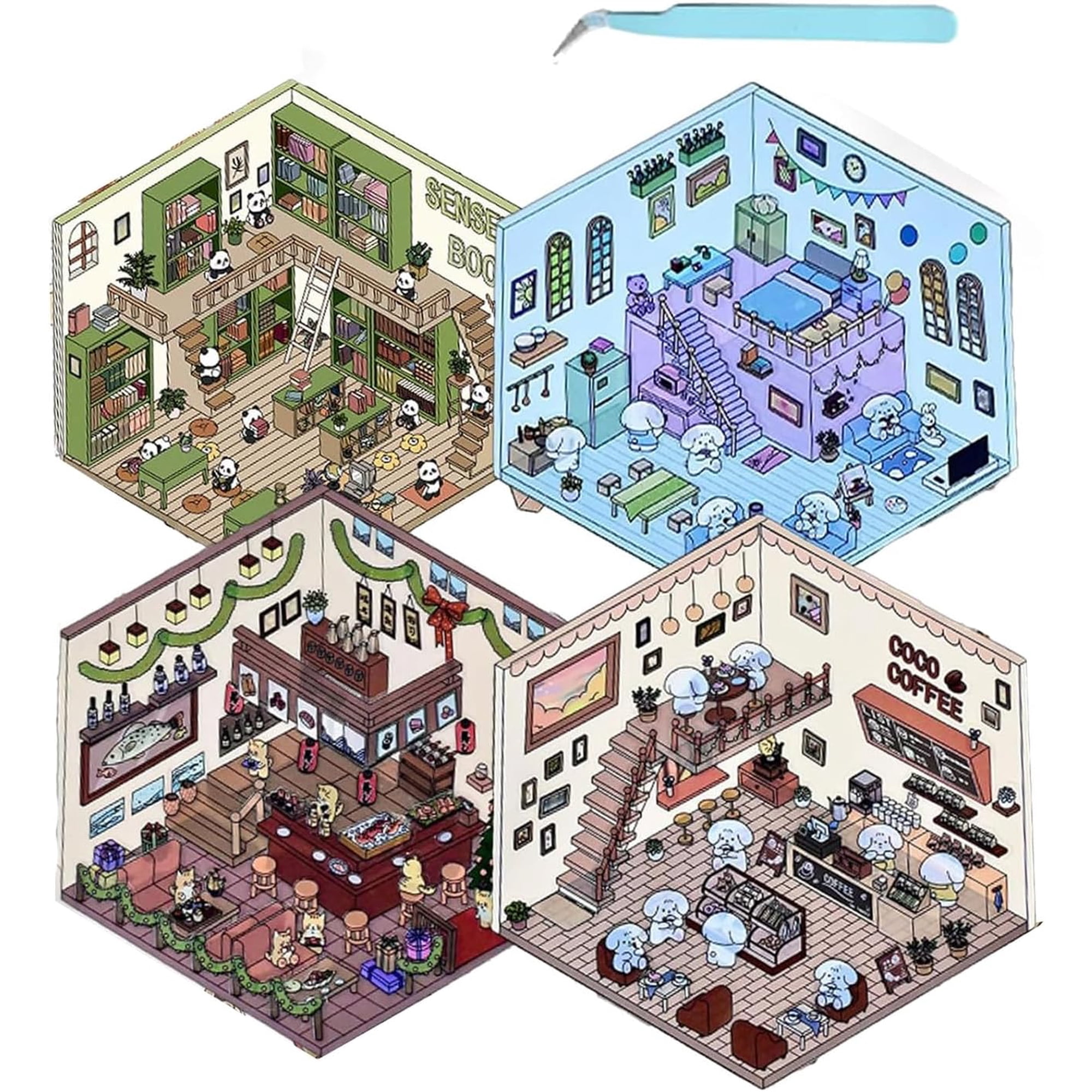 Storage and Landscape Sticker Series - 3D Sticker Scene, Creative