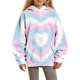 thumbnail image 6 of SGFCWSX Girls Relaxed Fit Fleece Hoodie, Kids Soft Pullover Heart Print with Pocket Sweatshirt for Daily Casual Wear Purple Size 3-4 Years, 6 of 6