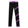 thumbnail image 4 of Hansber Kids Girls Figure Skating Pants Color Block Stretchy Gymnastic Yoga Workout Tights Pant Ice Purple 10, 4 of 5