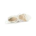 thumbnail image 4 of BLISSFUL STEP Women Strappy Straps Lace Up Stiletto Heel Sandals White 10, 4 of 8