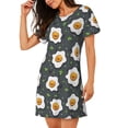thumbnail image 2 of Naloa Cute Poached Eggs Print Women Nightgowns,Womens Loungewear,Short Sleeve Sleepwear,Comfy Ladies Nightdress, 2 of 6