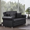 thumbnail image 4 of Ottomanson Convertible Sleeper Loveseat with Hidden Storage, Firm Seating, Black, 4 of 7