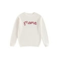 thumbnail image 1 of FOCUSNORM Chandails en Coton Assortis pour la Famille Maman et Moi Broderie Lettre Col Rond Tricot Confortable Pull Chaud, 1 of 9