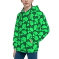 thumbnail image 2 of Fotbe Green Broccoli Pattern Youth Pullover Hooded Sweatshirt, Boys Hoodie, Kangaroo Pocket Hoodie for Kids Girls -Large, 2 of 6