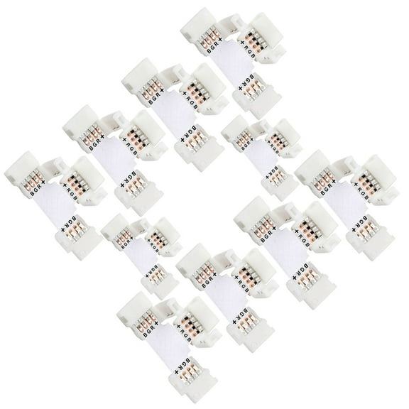OUNONA  10 PCS LED Solid Strip Light Wire Connectors Smart Lights White