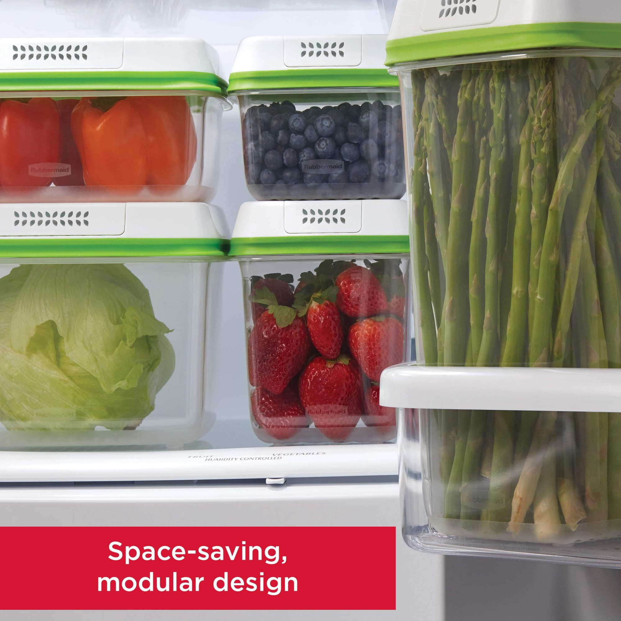 Rubbermaid FreshWorks Produce Saver, 6 Piece set of Medium and Large Storage Containers