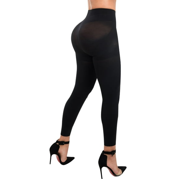 Butt Lifter Enhancer Seamless High Waist Leggings Women Girdle Fajas Levanta Cola Moldeadoras Colombianas 625B Black by Fiorella Shapewear
