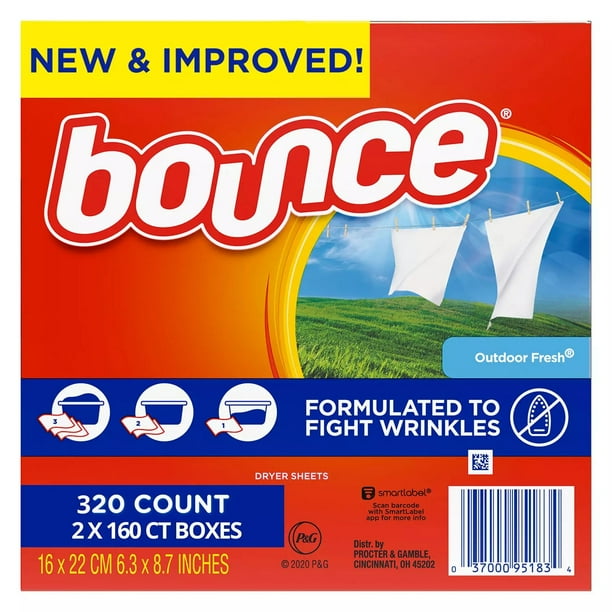 Bounce Fabric Softener Dryer Sheet Outdoor Fresh (2 x 160 ct