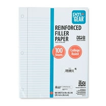 Pen+Gear College Ruled 8" x 10.5" Reinforced Filler Paper, 100 Sheets