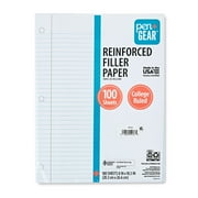 Pen+Gear Reinforced Filler Paper, College Ruled, 8 in x 10.5 in, 100 Sheets