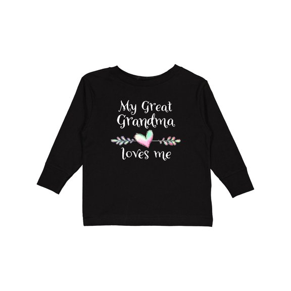 Inktastic My Great Grandma Loves Me Heart Great Grandchild Boys or Girls Long Sleeve Toddler T-Shirt
