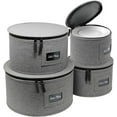 thumbnail image 1 of Sorbus Ensemble de Rangement pour Vaisselle 4 Pcs - Gris, 1 of 8