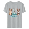 thumbnail image 5 of Ichuanyi Easter Shirts for Women Funny Bunny Face Graphic Print Rabbit T Shirt Summer Casual Short Sleeve Festival Holiday Tee Tops, 5 of 5