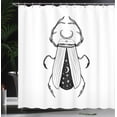 thumbnail image 3 of Ambesonne Alien Trip Shower Curtain, Bohemian Space Motif, 69"Wx84"L, White Black, 3 of 4