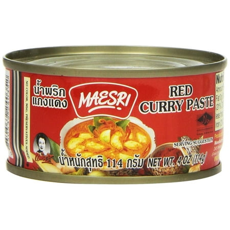 Maesri Thai Red Curry Paste - 4 oz (Pack of 4) Pack of