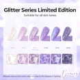 thumbnail image 2 of Set de esmaltes de uñas en gel modelones Purple Glitter, 6 colores, 2 of 9