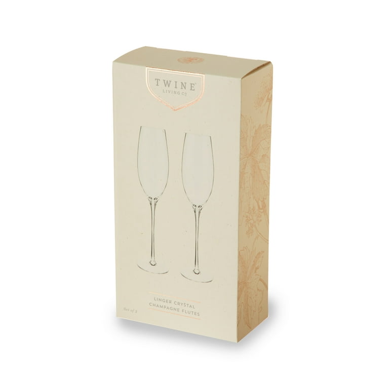 PrimeWorld Luxury Crystaline Touch Champagne Flute Wine Glass  Set 300 ml (2): Champagne Glasses